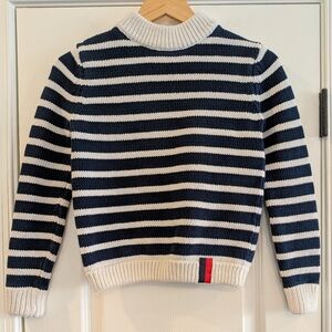 KULE Navy and White Striped Sweater